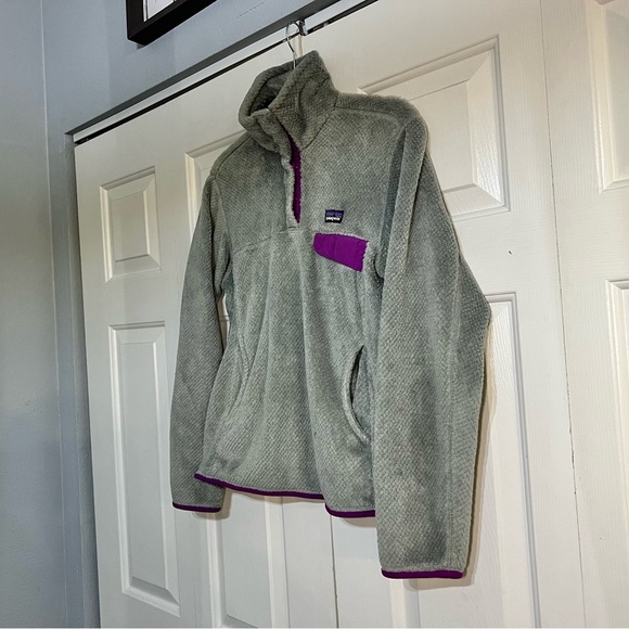 Patagonia Women's ReTool Snap-T Pullover Grey Gray Purple Size Small - Picture 2 of 6